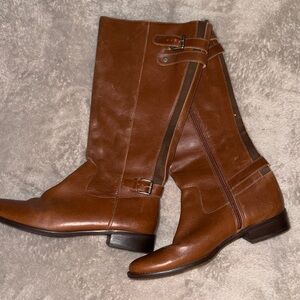 Matisse Tan Leather Heeled Boots size 10 - fits Wide Calf!